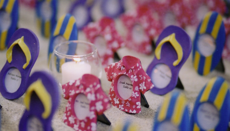 Place cards for a beach themed party